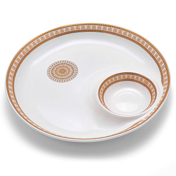 Блюдо с соусником круглое